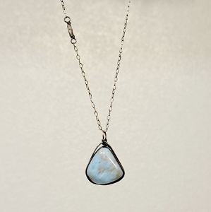 Genuine Carribean Blue Larimar Pendant Necklace